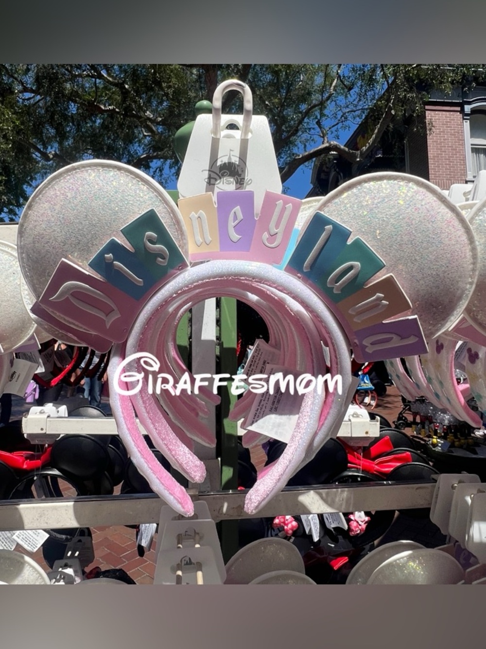 Disneyland Marquee Pastel Iridescent Minnie Ear Headband NEW